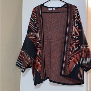 Grey/Coral Aztec Cardigan
